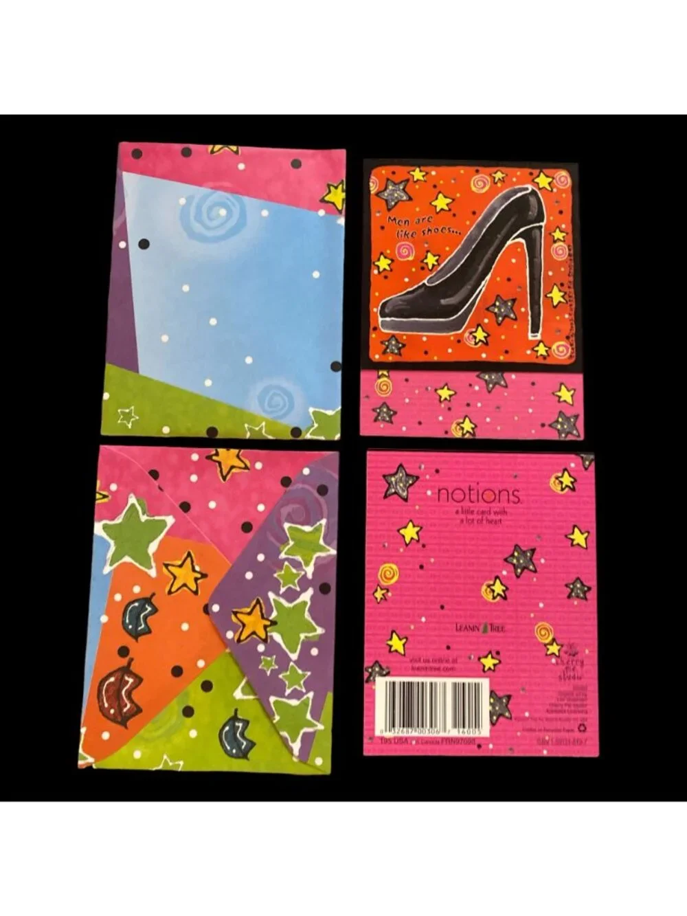 Variety SIX PACK Leanin' Tree Unused VTG Notecards Birthday Friendship Funny